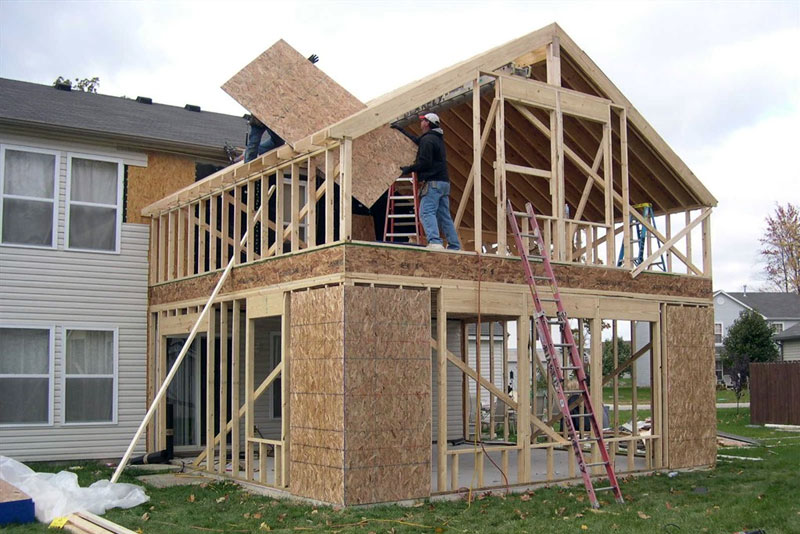 Home Under Construction With Room Addition