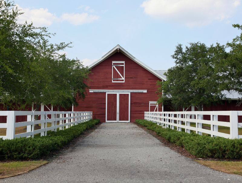 Red Barn with White Fence