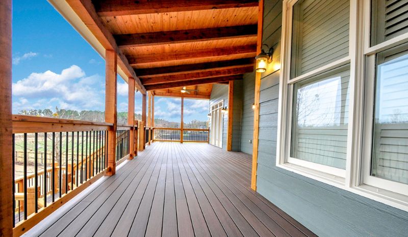 Spacious Wooden Deck With Railing